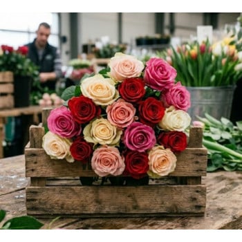 15 роз оптом, без оформления 15 роз оптом, без оформления