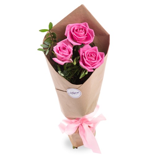 Купить на заказ Букет из 3 розовых роз с доставкой в Сарани