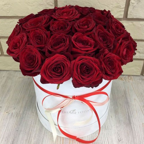 Купить на заказ 31 красная роза в коробке с доставкой в Сарани