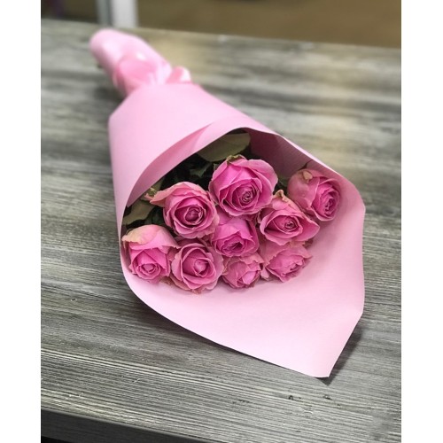 Купить на заказ Букет из 9 розовых роз с доставкой в Сарани
